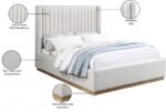 Logan Linen Textured Fabric Upholstered Bed - Image 9