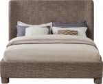Penny Linen Textured Fabric Upholstered Bed - Image 3