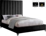 Via Velvet Upholstered Bed - Image 2