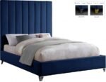 Via Velvet Upholstered Bed - Image 2