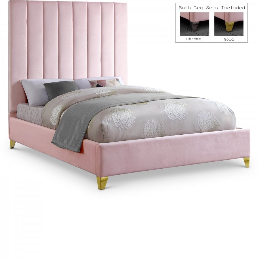 2894.jpg Via Velvet Upholstered Bed - Image 1