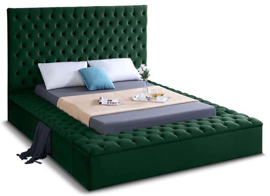 2943.jpg Bliss Velvet Upholstered Bed - Image 1
