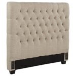 CHLOE UPHOLSTERED FULL PANEL HEADBOARD OATMEAL - Image 2