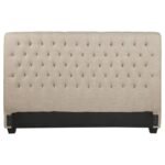 CHLOE UPHOLSTERED EASTERN KING PANEL HEADBOARD OATMEAL - Image 2
