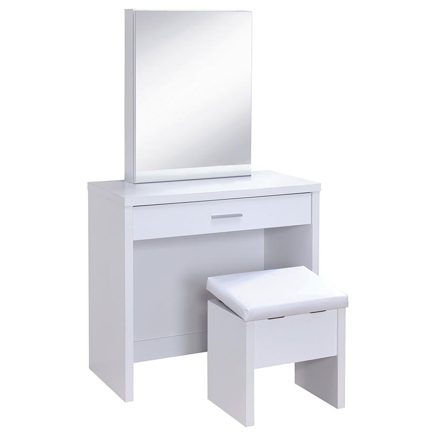 300290_03x900.jpg HARVEY VANITY SET WITH LIFT-TOP STOOL WHITE - Image 1