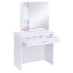 HARVEY VANITY SET WITH LIFT-TOP STOOL WHITE - Image 5
