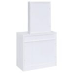 HARVEY VANITY SET WITH LIFT-TOP STOOL WHITE - Image 8