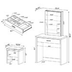 HARVEY VANITY SET WITH LIFT-TOP STOOL WHITE - Image 19