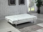 DILLESTON UPHOLSTERED TUFTED CONVERTIBLE SOFA BED WHITE - Image 3