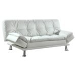 DILLESTON UPHOLSTERED TUFTED CONVERTIBLE SOFA BED WHITE