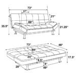 DILLESTON UPHOLSTERED TUFTED CONVERTIBLE SOFA BED WHITE - Image 5