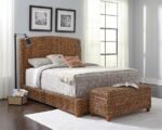 LAUGHTON WOVEN BANANA LEAF QUEEN PANEL HEADBOARD AMBER - Image 6