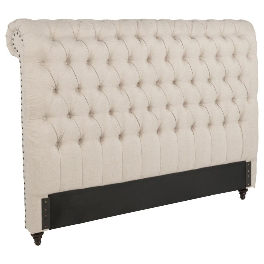 300525FB1_01x900.jpg DEVON 57-INCH UPHOLSTERED FULL HEADBOARD BEIGE - Image 1