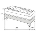 BARZINI VELVET UPHOLSTERED TUFTED STORAGE BENCH BLACK - Image 3