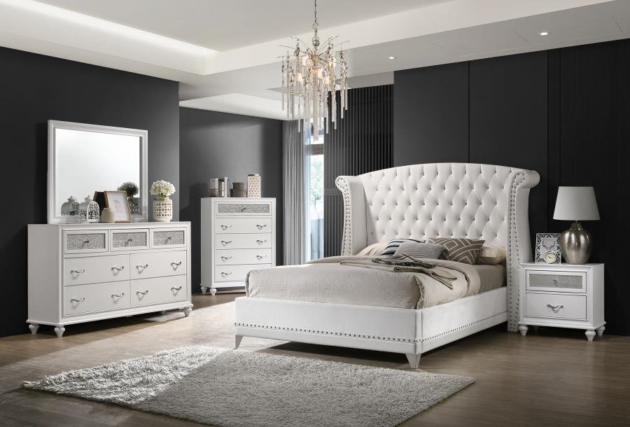 300843Q-S5_01x900.jpg BARZINI 5-PIECE QUEEN BEDROOM SET WHITE - Image 1