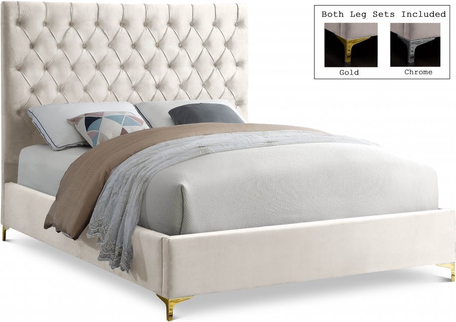 3071.jpg Cruz Velvet Upholstered Bed - Image 1