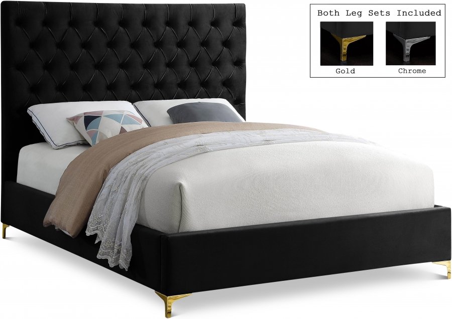 3081.jpg Cruz Velvet Upholstered Bed - Image 1