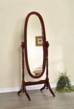 FOYET WOOD ADJUSTABLE FULL LENGTH CHEVAL MIRROR MERLOT - Image 2
