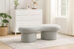 Luka Boucle Fabric Upholstered Bench - Image 2