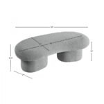 Luka Boucle Fabric Upholstered Bench - Image 13
