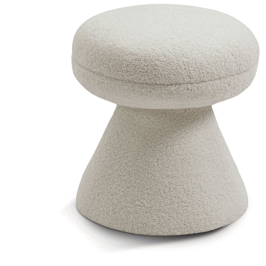 31186.jpg Drum Faux Shearling Teddy Fabric Upholstered Ottoman - Image 1
