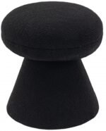 Drum Faux Shearling Teddy Fabric Upholstered Ottoman - Image 3