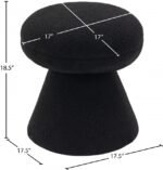 Drum Faux Shearling Teddy Fabric Upholstered Ottoman - Image 4