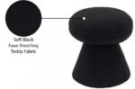 Drum Faux Shearling Teddy Fabric Upholstered Ottoman - Image 5