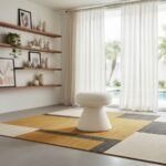 Drum Faux Shearling Teddy Fabric Upholstered Ottoman - Image 2