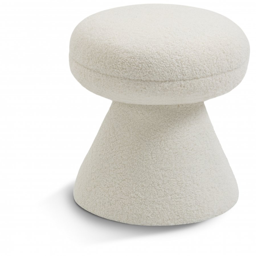 31188.jpg Drum Faux Shearling Teddy Fabric Upholstered Ottoman - Image 1