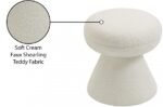 Drum Faux Shearling Teddy Fabric Upholstered Ottoman - Image 5
