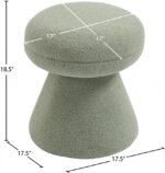 Drum Faux Shearling Teddy Fabric Upholstered Ottoman - Image 4