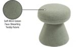 Drum Faux Shearling Teddy Fabric Upholstered Ottoman - Image 5