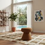 Drum Faux Shearling Teddy Fabric Upholstered Ottoman - Image 2