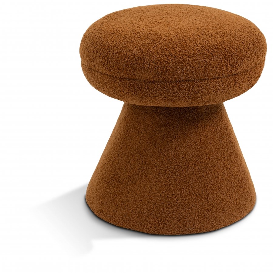 31191.jpg Drum Faux Shearling Teddy Fabric Upholstered Ottoman - Image 1