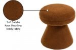 Drum Faux Shearling Teddy Fabric Upholstered Ottoman - Image 5