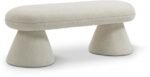 Drum Faux Shearling Teddy Fabric Upholstered Bench