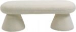 Drum Faux Shearling Teddy Fabric Upholstered Bench - Image 3