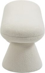 Drum Faux Shearling Teddy Fabric Upholstered Bench - Image 4