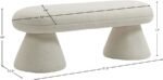 Drum Faux Shearling Teddy Fabric Upholstered Bench - Image 5