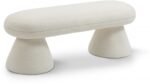 Drum Faux Shearling Teddy Fabric Upholstered Bench