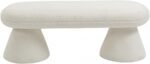 Drum Faux Shearling Teddy Fabric Upholstered Bench - Image 3