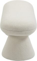 Drum Faux Shearling Teddy Fabric Upholstered Bench - Image 4