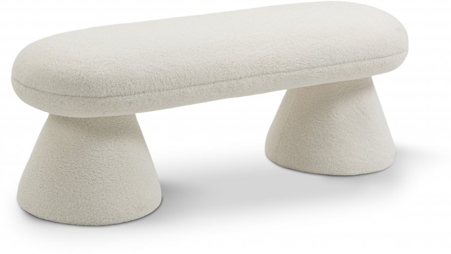 31194.jpg Drum Faux Shearling Teddy Fabric Upholstered Bench - Image 1