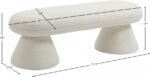Drum Faux Shearling Teddy Fabric Upholstered Bench - Image 5