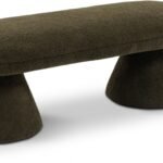 Drum Faux Shearling Teddy Fabric Upholstered Bench