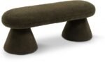 Drum Faux Shearling Teddy Fabric Upholstered Bench