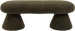Drum Faux Shearling Teddy Fabric Upholstered Bench - Image 3