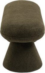 Drum Faux Shearling Teddy Fabric Upholstered Bench - Image 4
