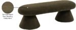 Drum Faux Shearling Teddy Fabric Upholstered Bench - Image 6